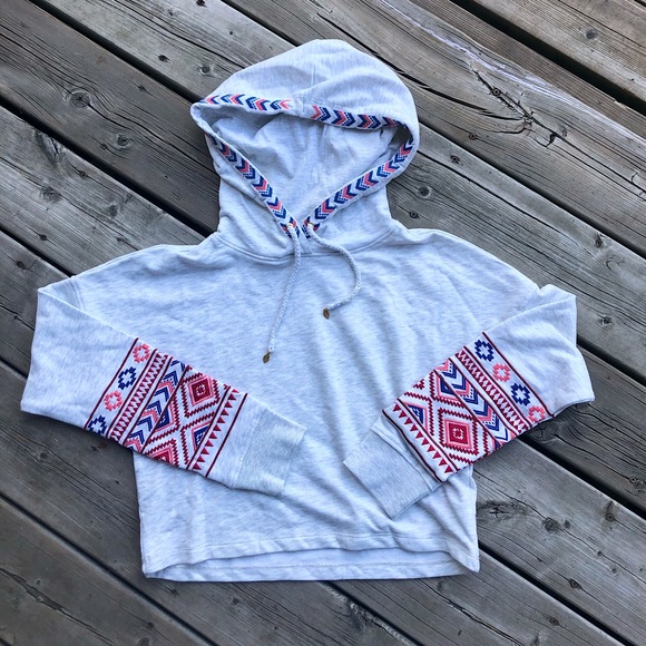Cropped Hooded Sweatshirt - Picture 1 of 4